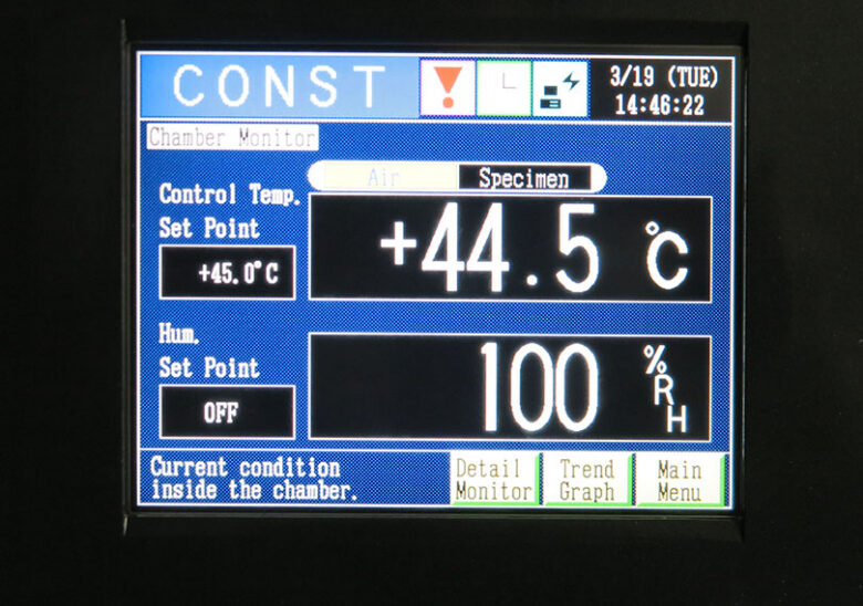 Anzeigentafel der Temperatur im Burn In Ofen